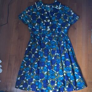 Vintage Blue Floral Dress from London